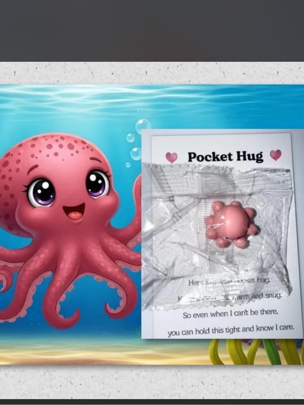 $2 Pocket Hug Pink Octopus Comfort Token $2 WHEN BUNDLED WITH 3 OR MORE ITEMS - Picture 1 of 6